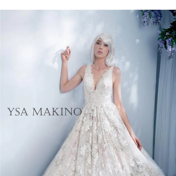 YSA Makino Size 10 lace Floral one of a kind ball gown. - Picture 8 of 16